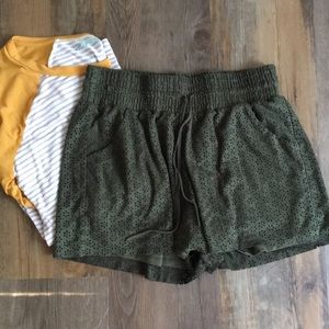 Maurice’s faux leathery shorts